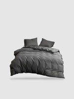 housse de couette unie 230x230 - Gris foncé