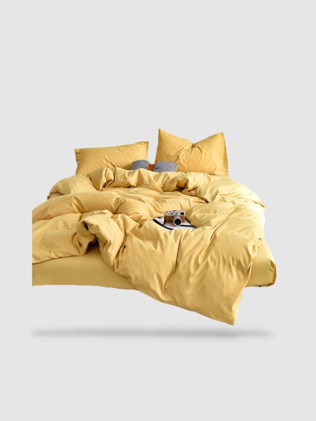 housse de couette unie 230x230 - Jaune