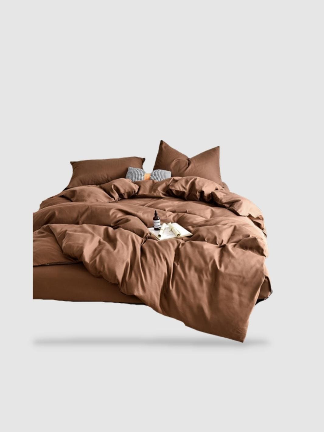 housse de couette unie 200x220 - Marron