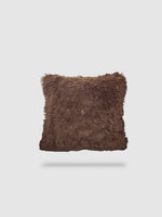 housse de coussin en fourrure 45x45 - Marron