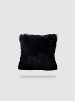 housse de coussin en fourrure 45x45 - Noir
