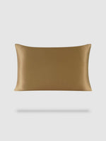 housse de coussin soie de murier 40x60 - Vert moutarde