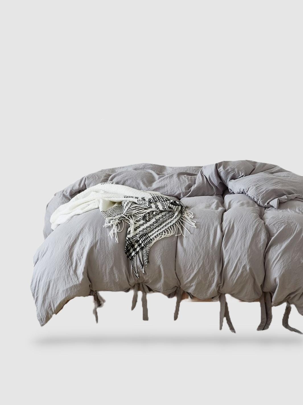 parure de lit en microfibre 220x220 - Gris