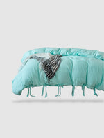 parure de lit en microfibre 220x220 - Turquoise