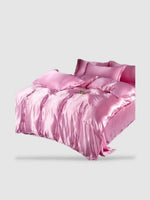 Parure de lit en soie 220x240 - Rose