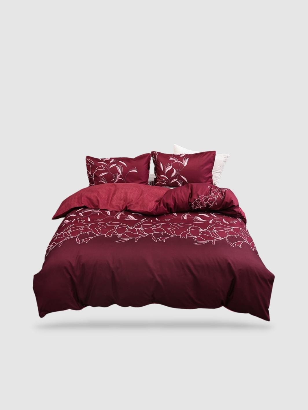 parure de lit motif Floral 220x240 - Rouge