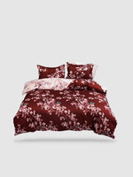 parure de lit motif Floral 220x240 - Rouge/blanc