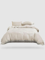 parure de lit pompon 260x220 - Gris claire