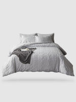 parure de lit brodé 220x240 - Gris motif 1