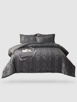 parure de lit brodé 220x240 - Gris motif 2