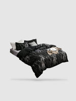 parure de lit marbre 220x240 - Noir