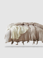 parure de lit en microfibre 160x220 - Beige
