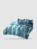 Parure de lit en soie 150x200 - Bleu