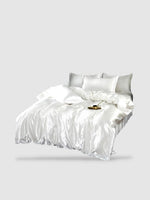 Parure de lit en soie 200x230 - Blanc