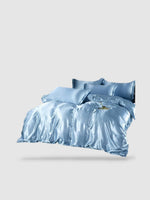 Parure de lit en soie 200x230 - Bleu clair