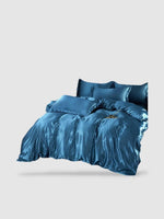 Parure de lit en soie 200x230 - Bleu nuit