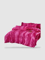 Parure de lit en soie 200x230 - Rouge rose