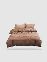 parure de lit motif Floral 220x260 - Camel
