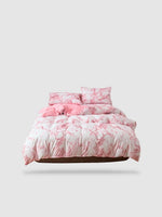 parure de lit marbre 200x200 - Rose