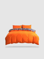 parure de lit uni 135x200 - Orange/gris