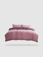 parure de lit uni 220x240 - Rose/gris