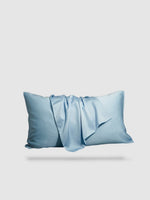 housse de coussin 100% en soie de mûrier 50x70 2 pièces - Bleu