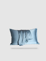 housse de coussin 100% en soie de mûrier 50x70 2 pièces - Bleu clair