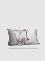 housse de coussin 100% en soie de mûrier 50x70 2 pièces - Gris argent