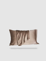 housse de coussin 100% en soie de mûrier 50x70 2 pièces - Kaki